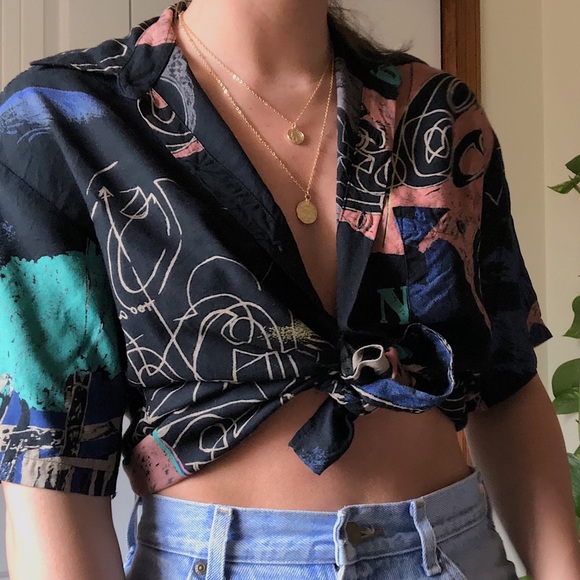 Vintage Tops - Vintage short sleeve button down